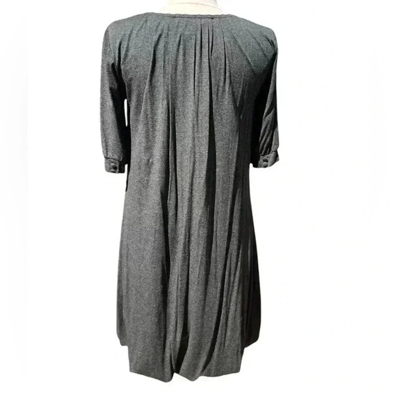 PBO Pleated Gray Ida Short Sleeve Bubble Dress Size Large NWT - Picture 2 of 11